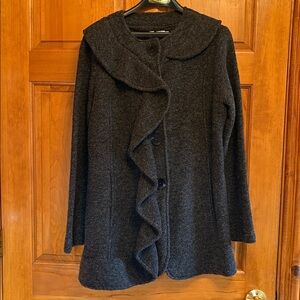 Maria Sole Ruffle Button Up Coat